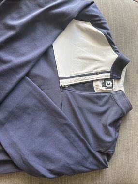 FootJoy Navy and White Golf Quarter-Zip Jacket
